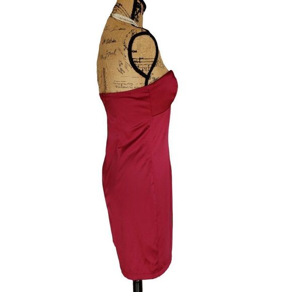 Woman's Strapless Mini Dress Prom Cocktail Party Dress Red Medium NWOT - Picture 6 of 7